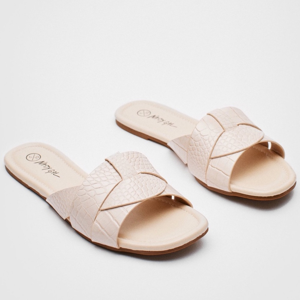 Croc faux leather sandals